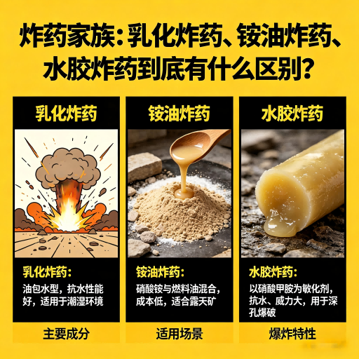瓯海炸药家族：乳化炸药、铵油炸药、水胶炸药到底有什么区别？